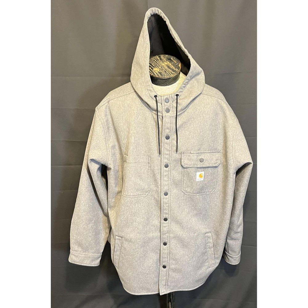 Carhartt‎ Jacket Mens 3XL Gray Rain Defender Hooded Softshell Rain Coat